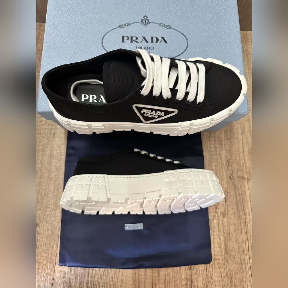 Prada Women's Black and White Sneakers - Picture 6 of 6